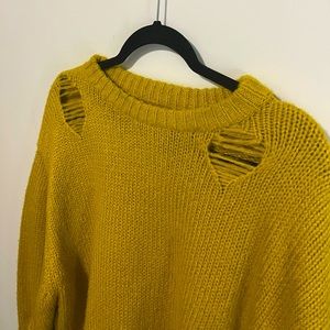 Oak + Fort Chartreuse chunky knit sweater